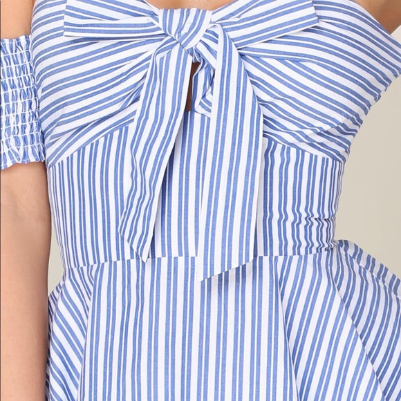 Bebe striped off the shoulder top - Picture 3 of 5